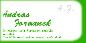 andras formanek business card